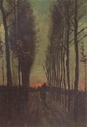 Vincent Van Gogh Avenue of Poplars at Sunset (nn04) oil painting reproduction